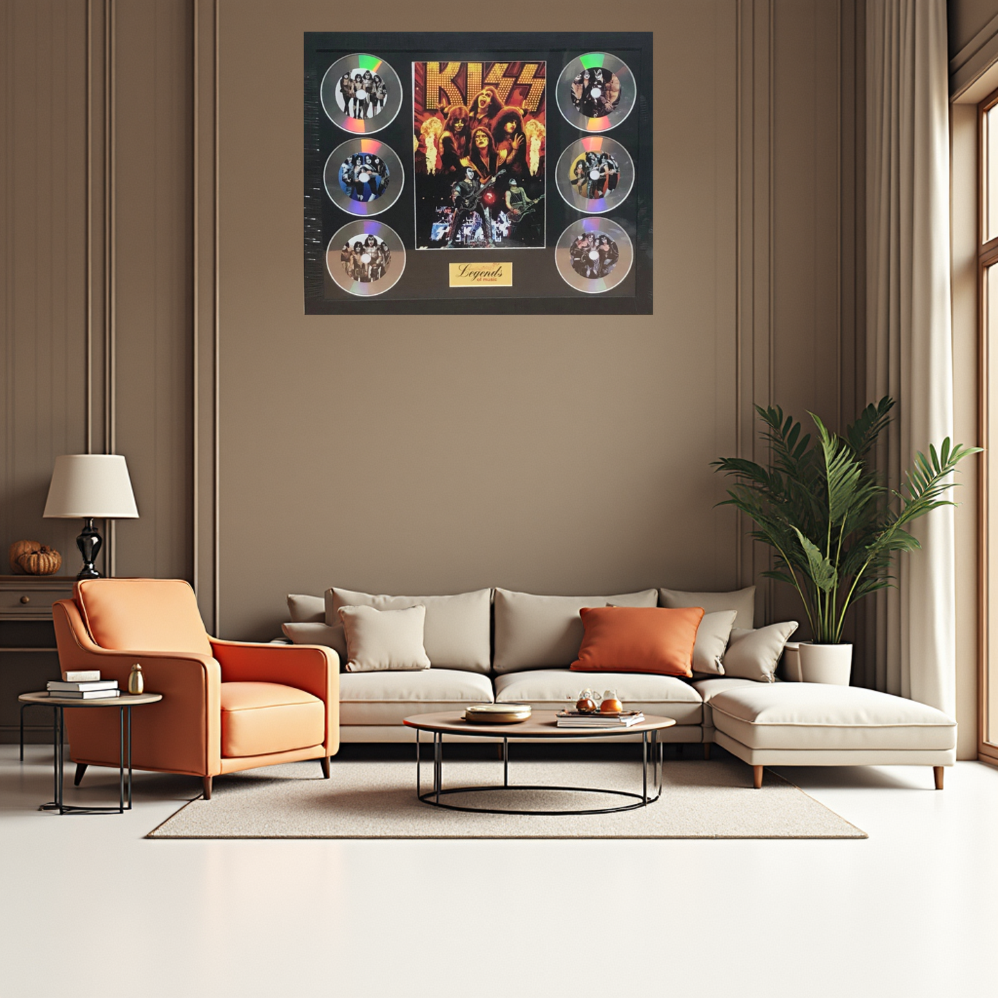 KISS MEMORABILIA FRAMED PICTURE PRESENTATION DISC SET LEGENDS OF POP MUSIC UK