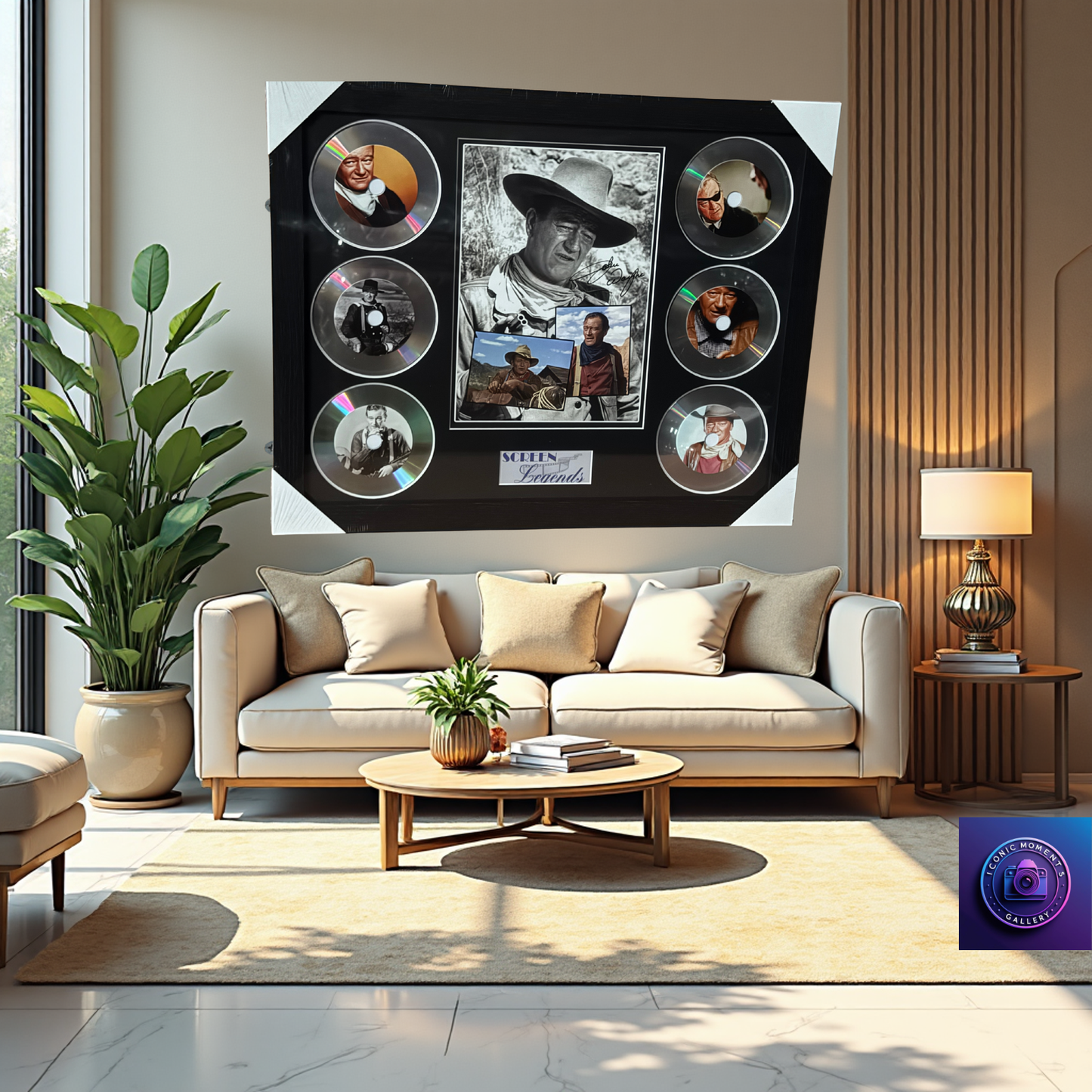 JOHN WAYNE MEMORABILIA FRAMED PICTURE PRESENTATION DISC SET LEGENDS OF MUSIC UK STOCK