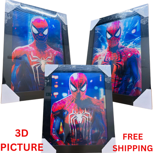 Spider-Man Marvel 3D Framed Picture – 3 Iconic Images in 1 Frame Comic Wall Art