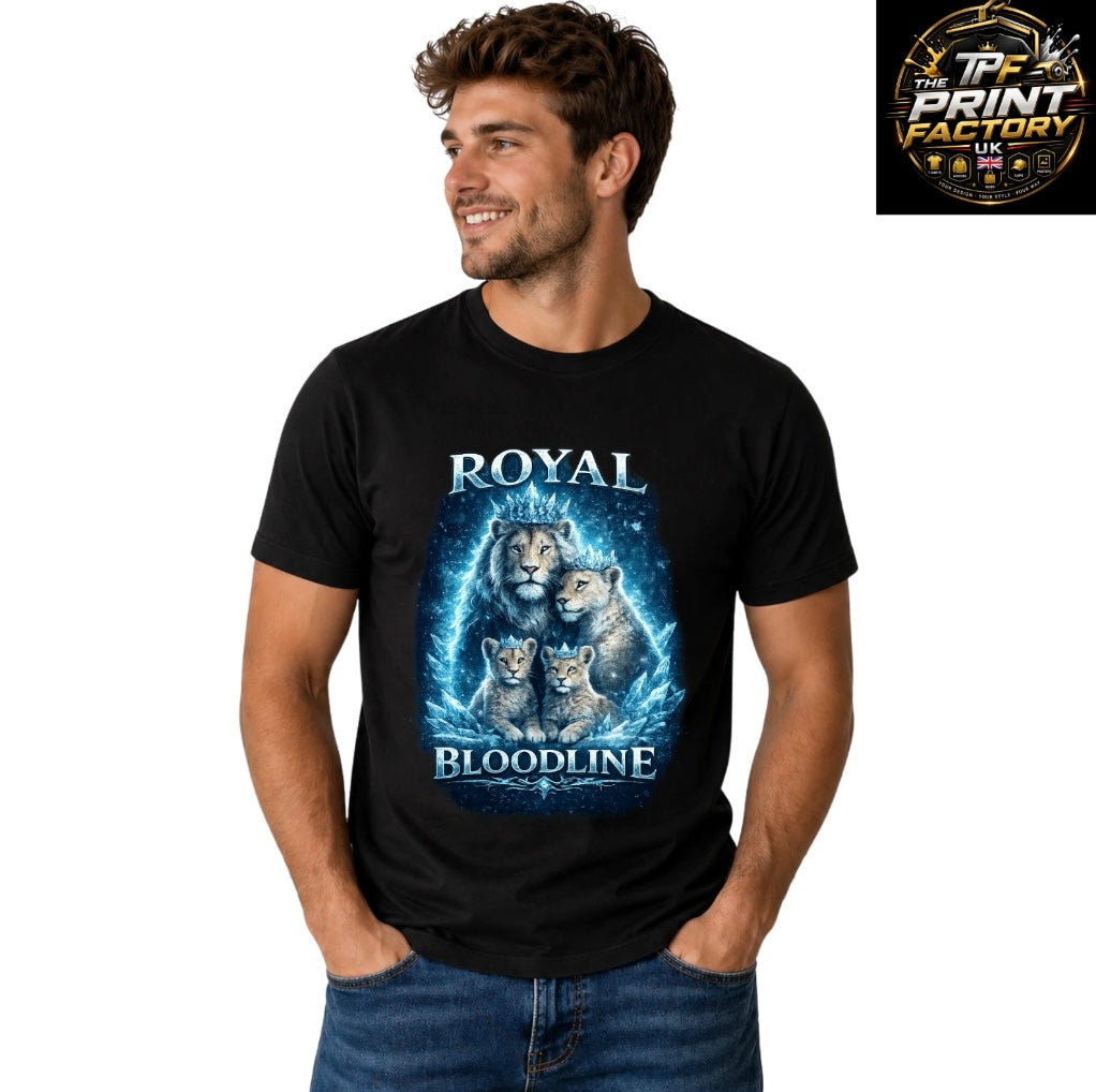 ROYAL KING LION GRAPHIC T-SHIRT PREMIUM URBAN STREETWEAR GILDAN HEAVY COTTON TEE