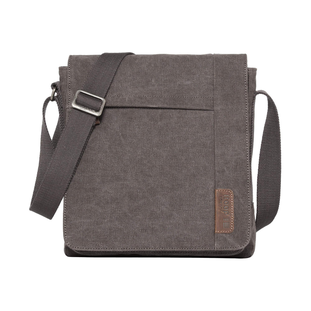 TROOP LONDON TRP0219 CLASSIC CANVAS CROSSBODY SHOULDER BAG KHAKI UNISEX