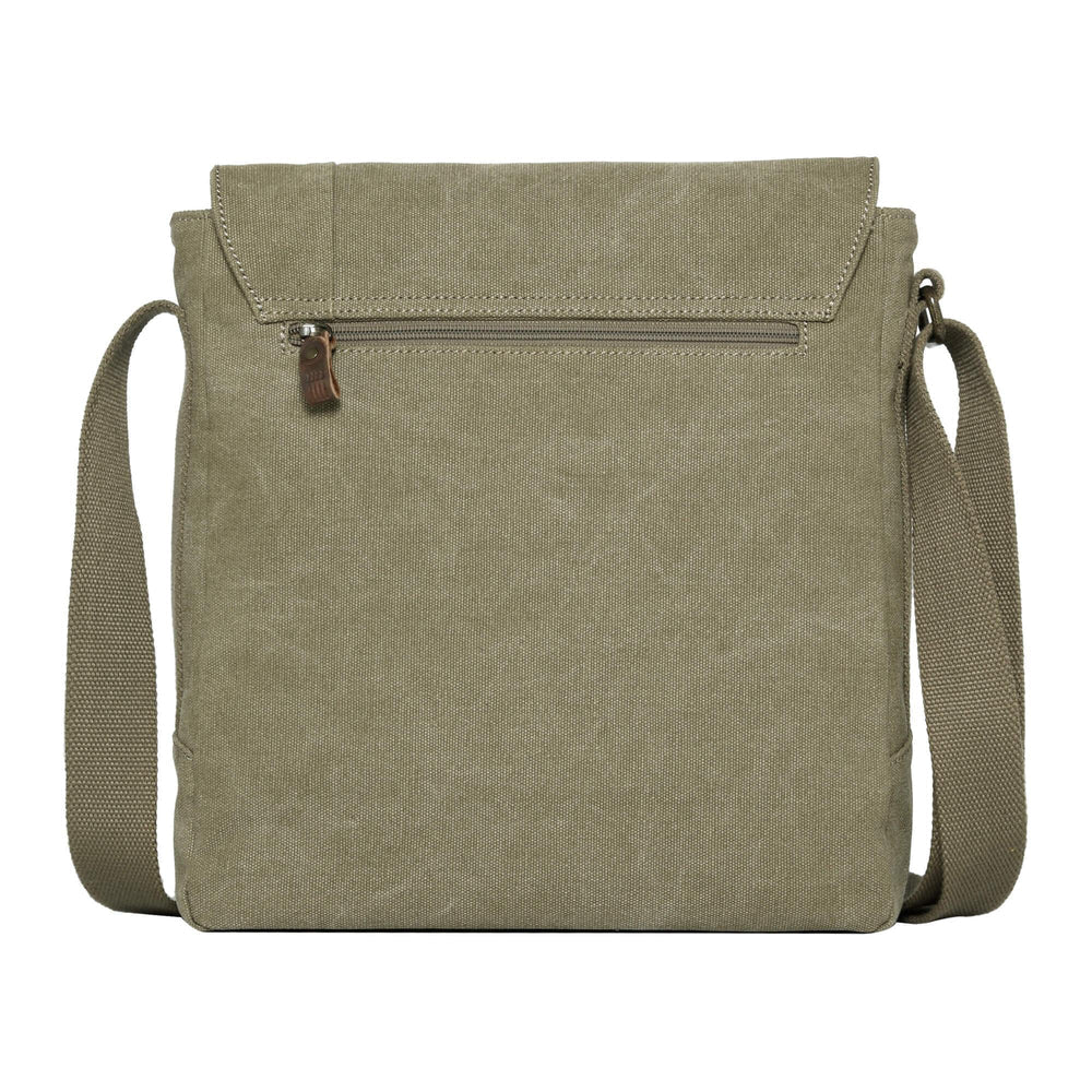 TROOP LONDON TRP0219 CLASSIC CANVAS CROSSBODY SHOULDER BAG KHAKI UNISEX
