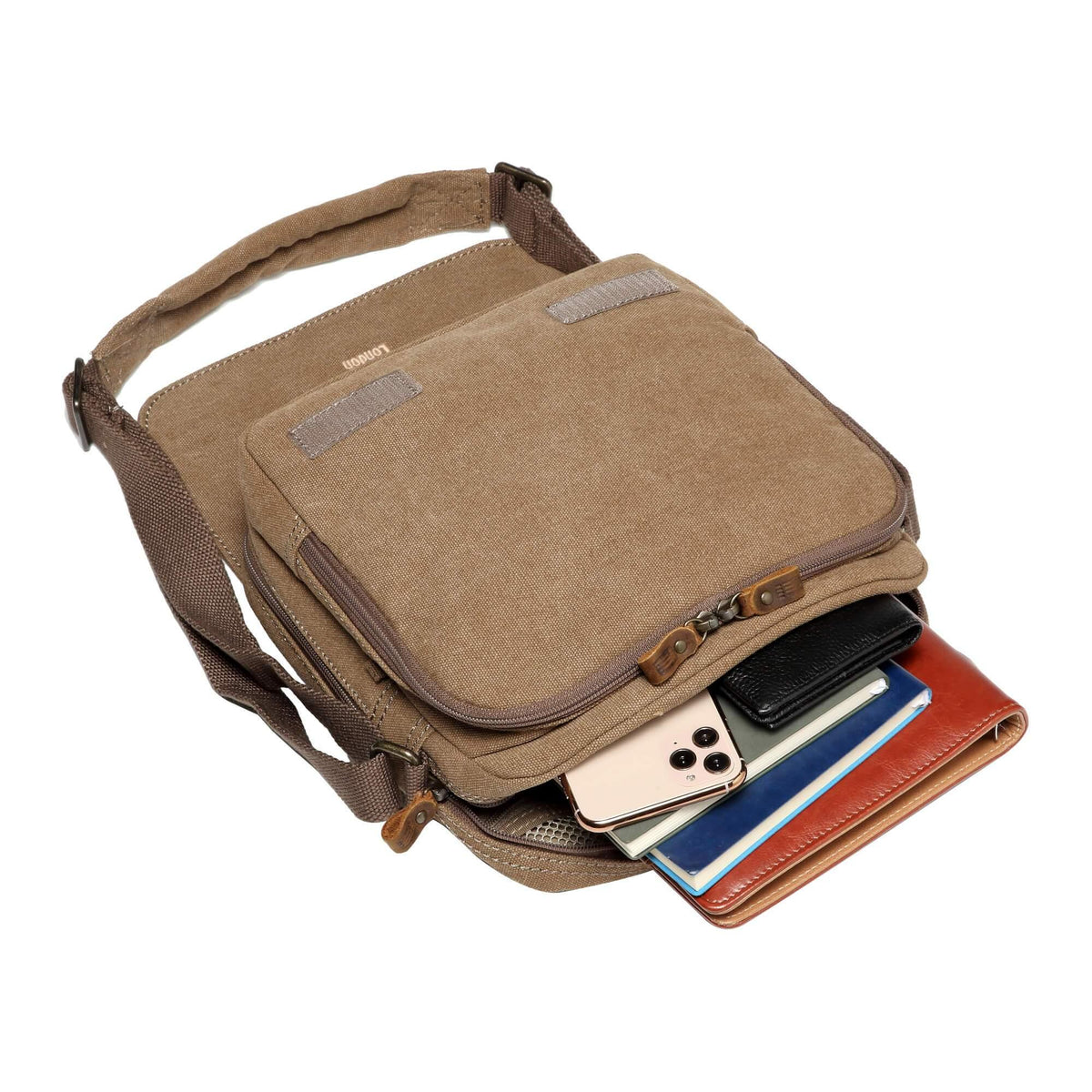 TROOP  LONDON TRP0238 CLASSIC CANVAS CROSSBODY SHOULDER BAG UNISEX GIFT