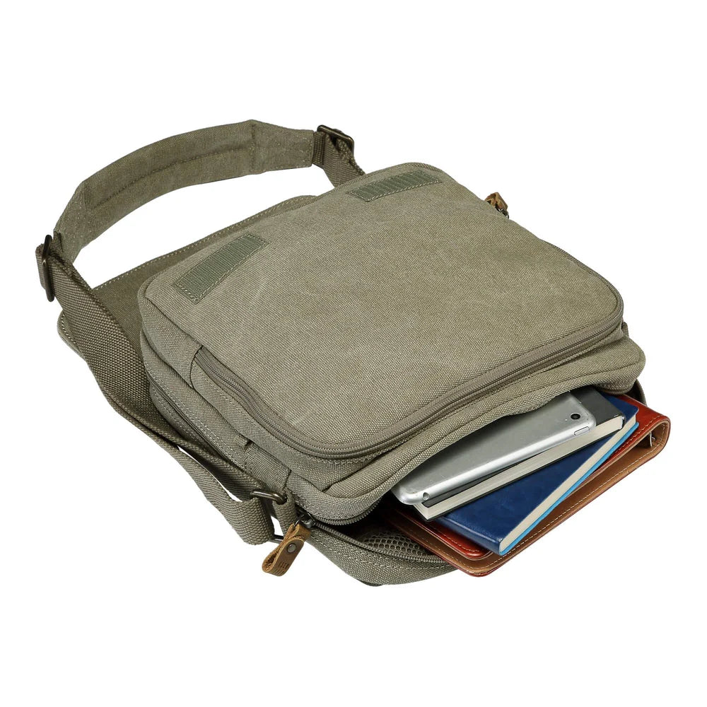 TROOP  LONDON TRP0238 CLASSIC CANVAS CROSSBODY SHOULDER BAG UNISEX GIFT