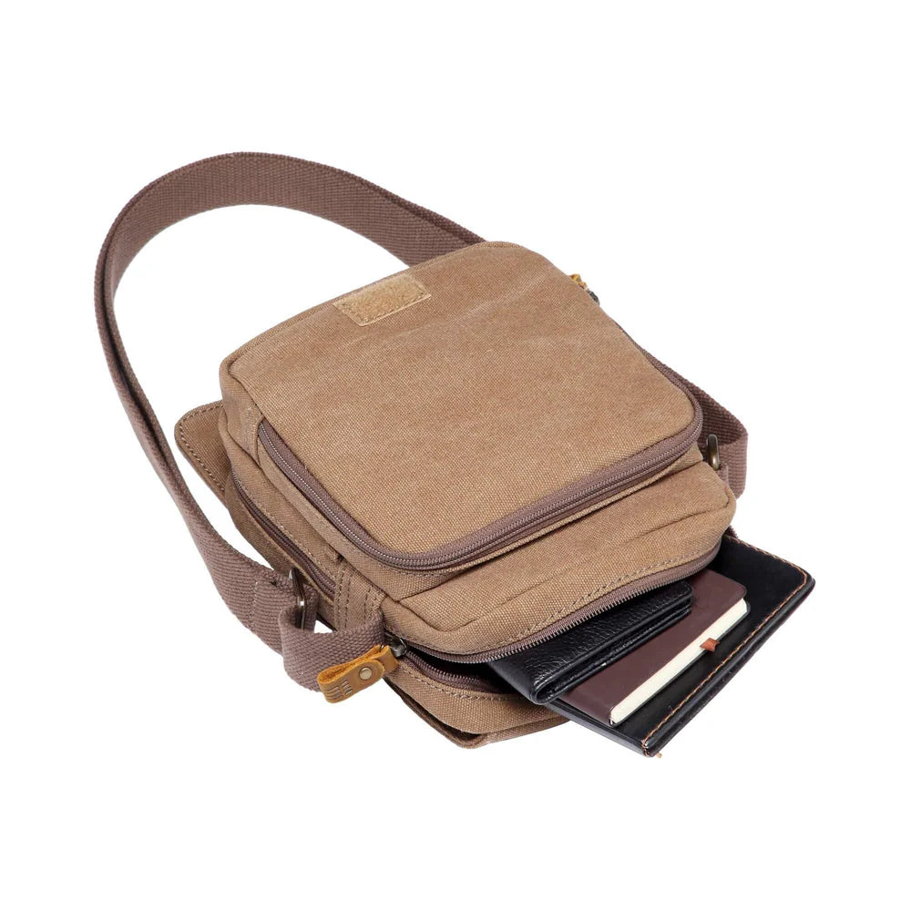 TROOP LONDON TRP0239 CLASSIC CANVAS CROSSBODY SHOULDER BAG UNISEX