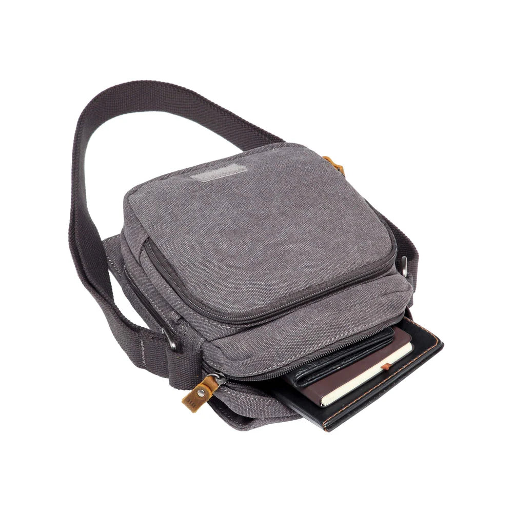 TROOP LONDON TRP0239 CLASSIC CANVAS CROSSBODY SHOULDER BAG UNISEX