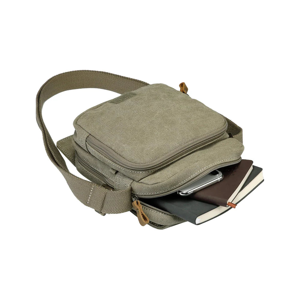 TROOP LONDON TRP0239 CLASSIC CANVAS CROSSBODY SHOULDER BAG UNISEX