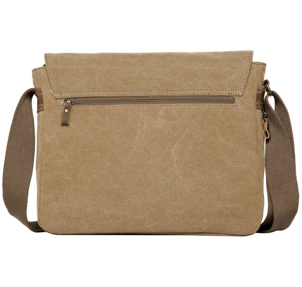 NEW TROOP LONDON TRP0240 CANVAS LAPTOP MESSENGER BAG 16.5INCH CROSSBODY SHOULDER