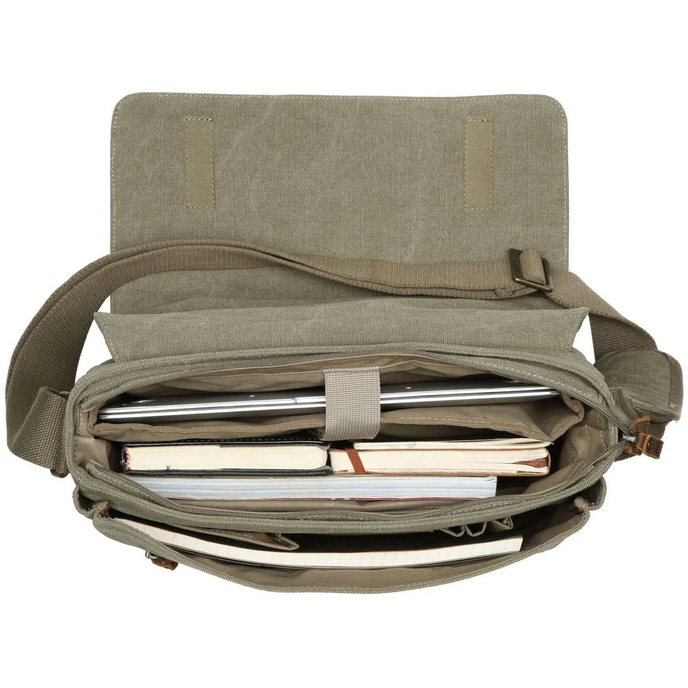 NEW TROOP LONDON TRP0240 CANVAS LAPTOP MESSENGER BAG 16.5INCH CROSSBODY SHOULDER