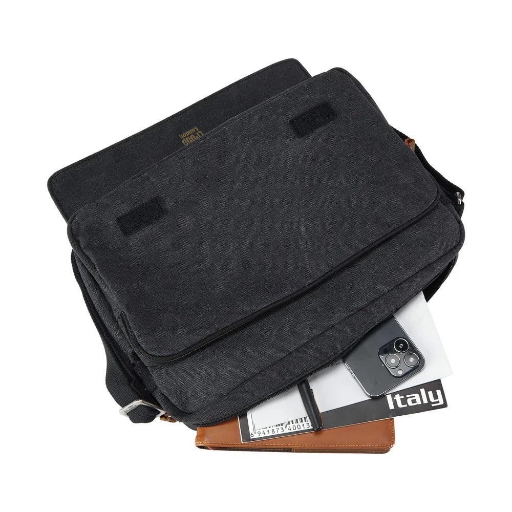TROOP LONDON TRP0241 CLASSIC CANVAS CROSSBODY SHOULDER BAG WORK MESSENGER UNISEX