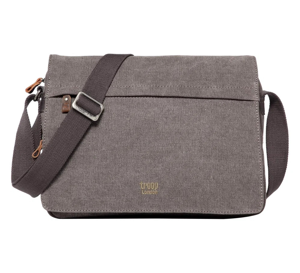 TROOP LONDON TRP0241 CLASSIC CANVAS CROSSBODY SHOULDER BAG WORK MESSENGER UNISEX