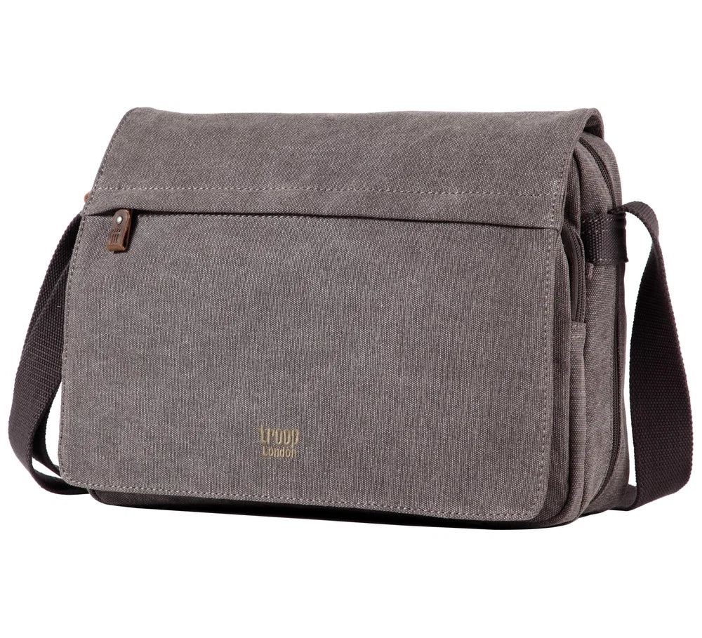 TROOP LONDON TRP0241 CLASSIC CANVAS CROSSBODY SHOULDER BAG WORK MESSENGER UNISEX