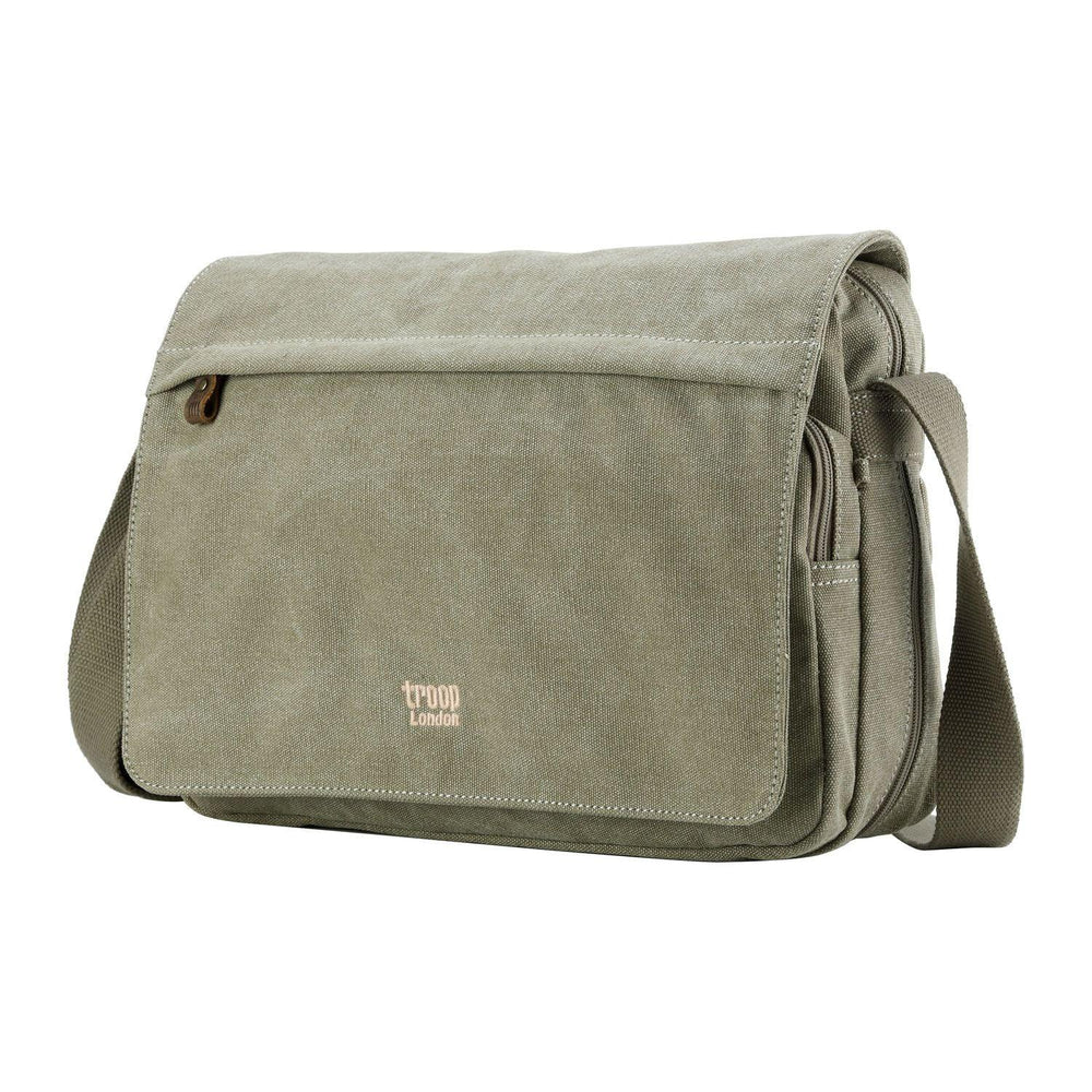 TROOP LONDON TRP0241 CLASSIC CANVAS CROSSBODY SHOULDER BAG WORK MESSENGER UNISEX