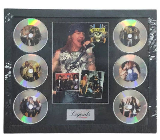 GUNS N’ ROSES MEMORABILIA FRAMED PICTURE PRESENTATION DISC SET LEGENDS OF MUSIC UK STOCK
