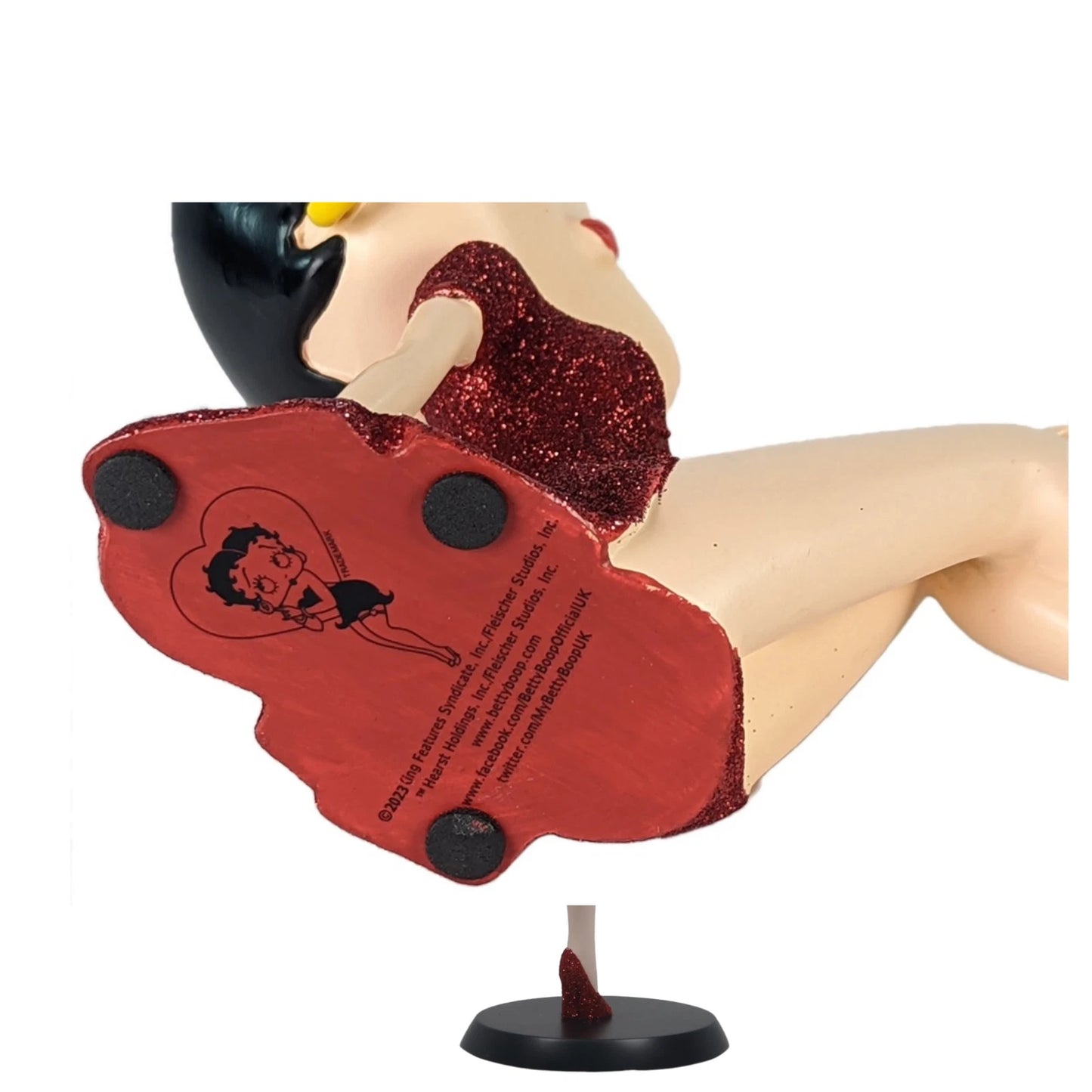 BETTY BOOP DEMURE RED GLITTER DRESS FIGURINE ORNAMENT COLLECTIBLE 21.5CM GIFT UK STOCK