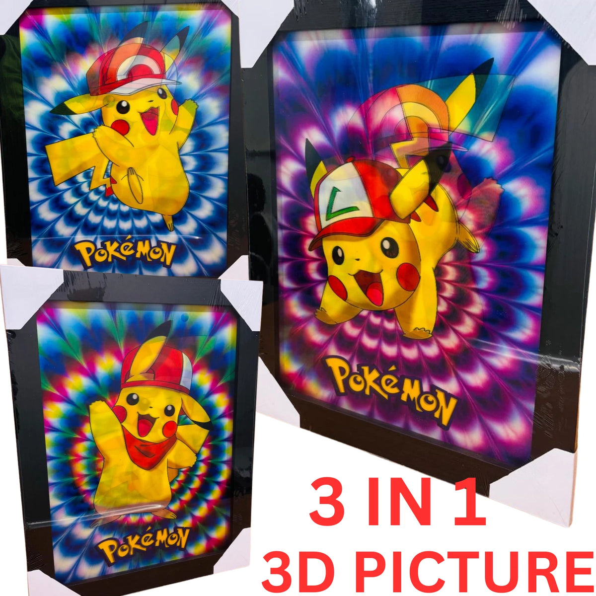 NEW POKÉMON GO 3D WALL ART POSTER PRINT PICTURE FRAMED ROOM DECOR UK