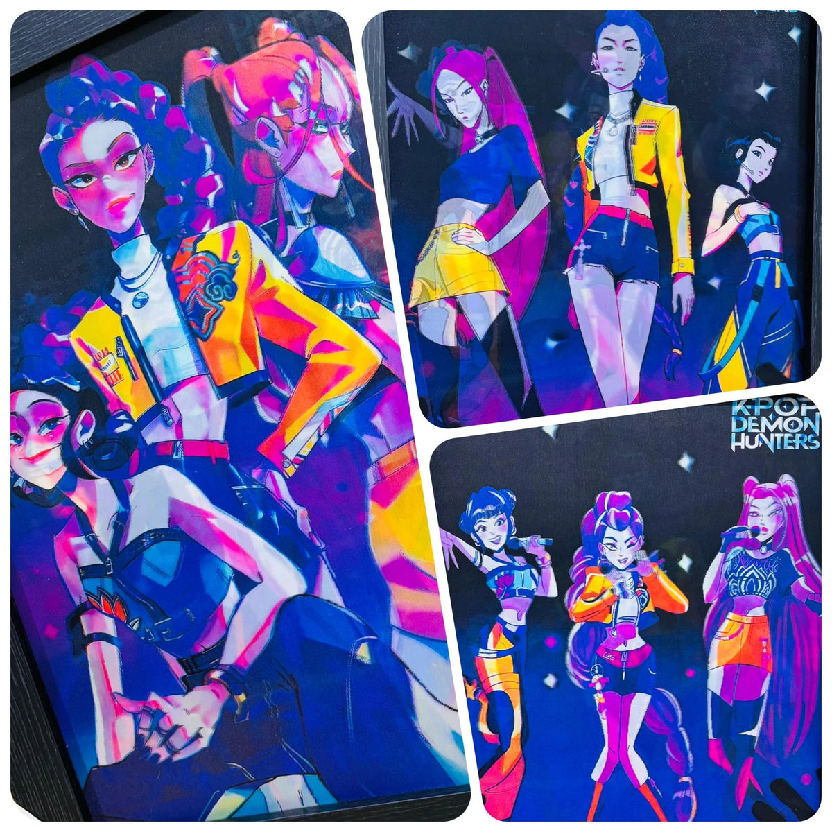 NEW K-POP DEMON HUNTERS 3D WALL ART POSTER PRINT PICTURE FRAMED ROOM DECOR UK