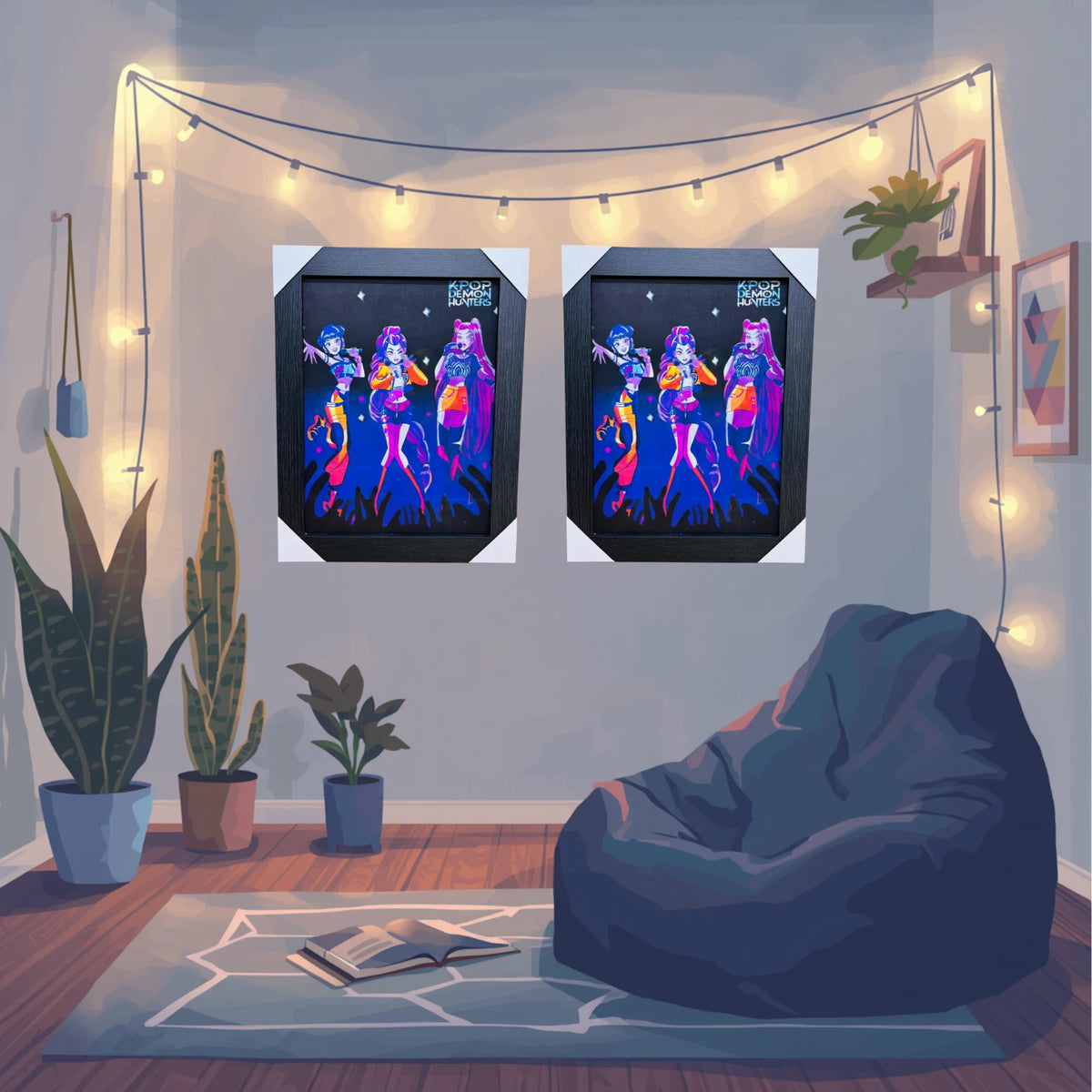 NEW K-POP DEMON HUNTERS 3D WALL ART POSTER PRINT PICTURE FRAMED ROOM DECOR UK