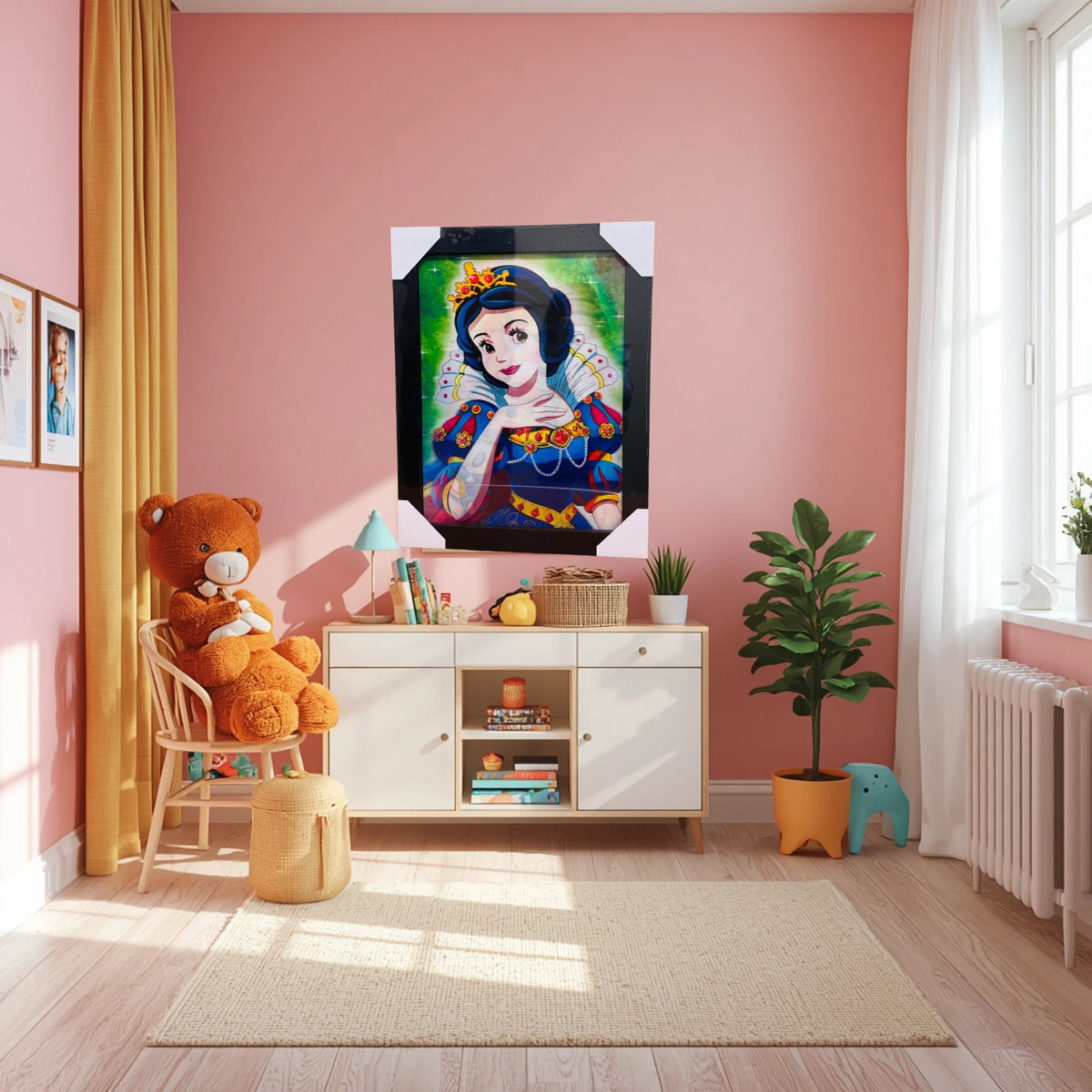 NEW DISNEY PRINCESSES 3D WALL ART POSTER FRAMED PRINT KIDS ROOM DECOR GIFT UK