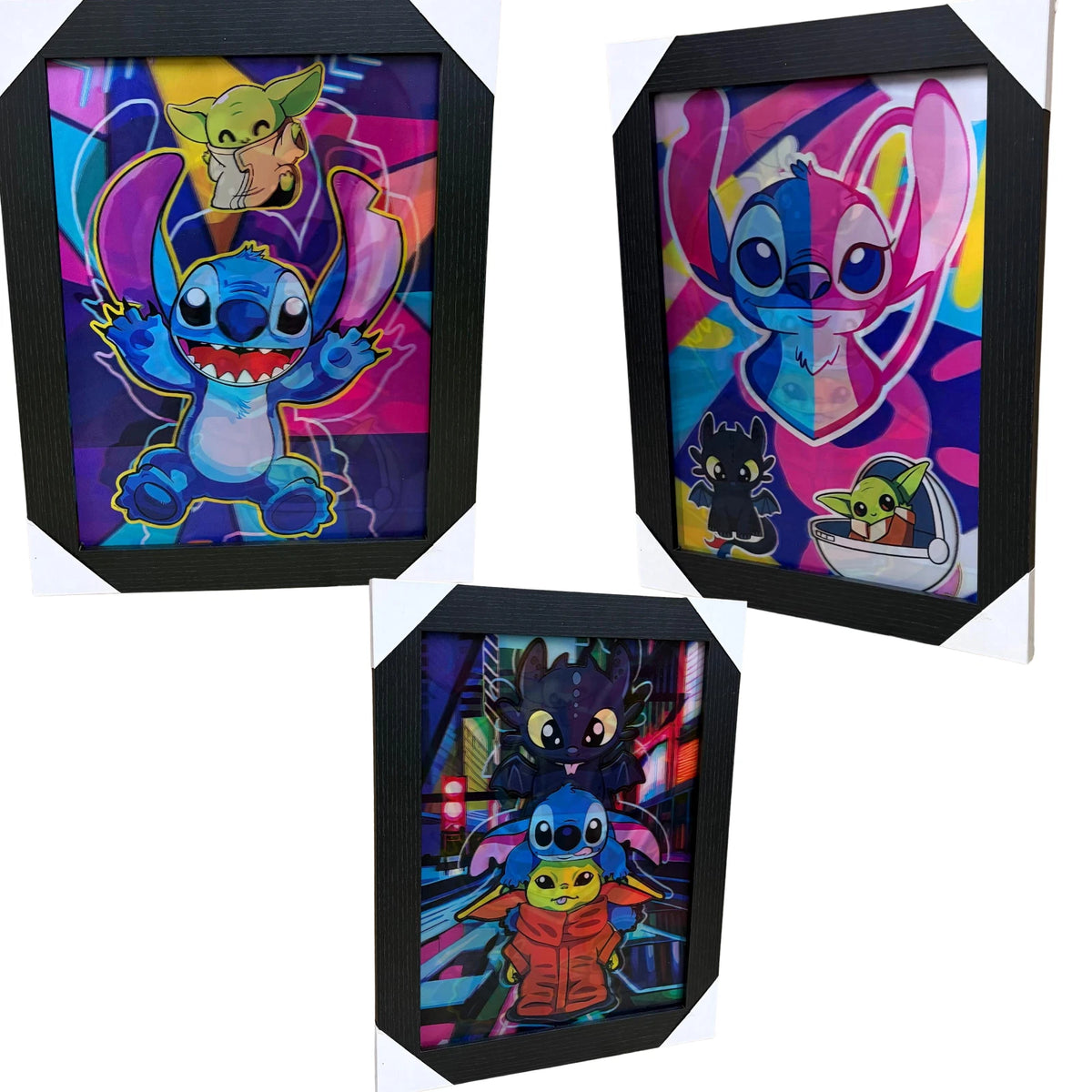 NEW DISNEY LILO & STITCH FRAMED PICTURE ARTWORK WALL ART BEDROOM DECOR GIFT UK