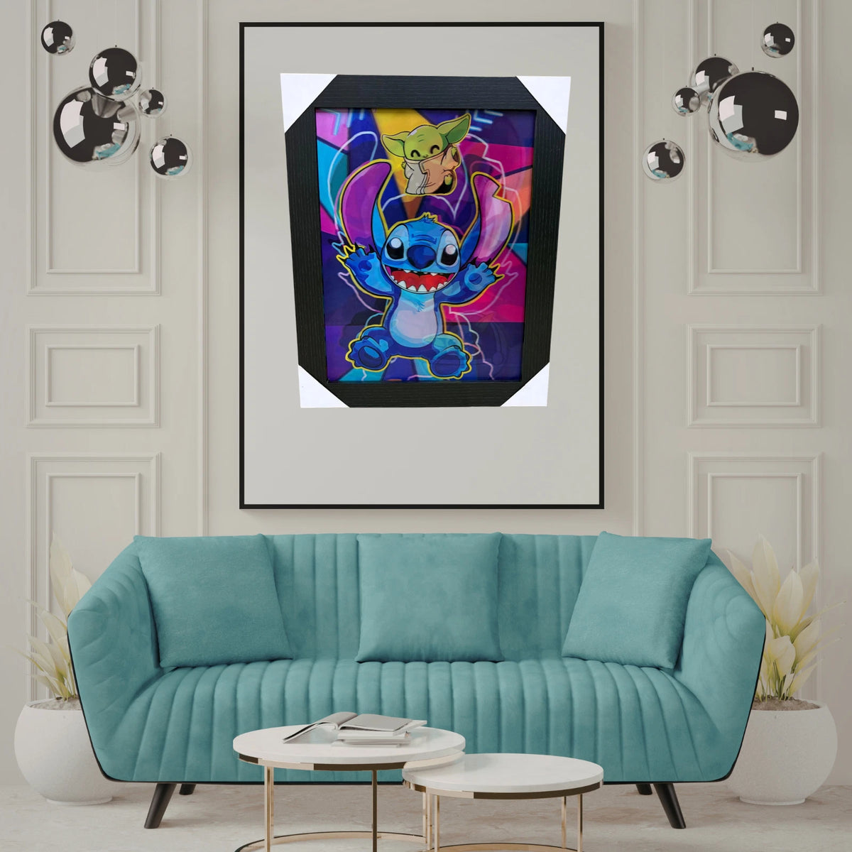 NEW DISNEY LILO & STITCH FRAMED PICTURE ARTWORK WALL ART BEDROOM DECOR GIFT UK