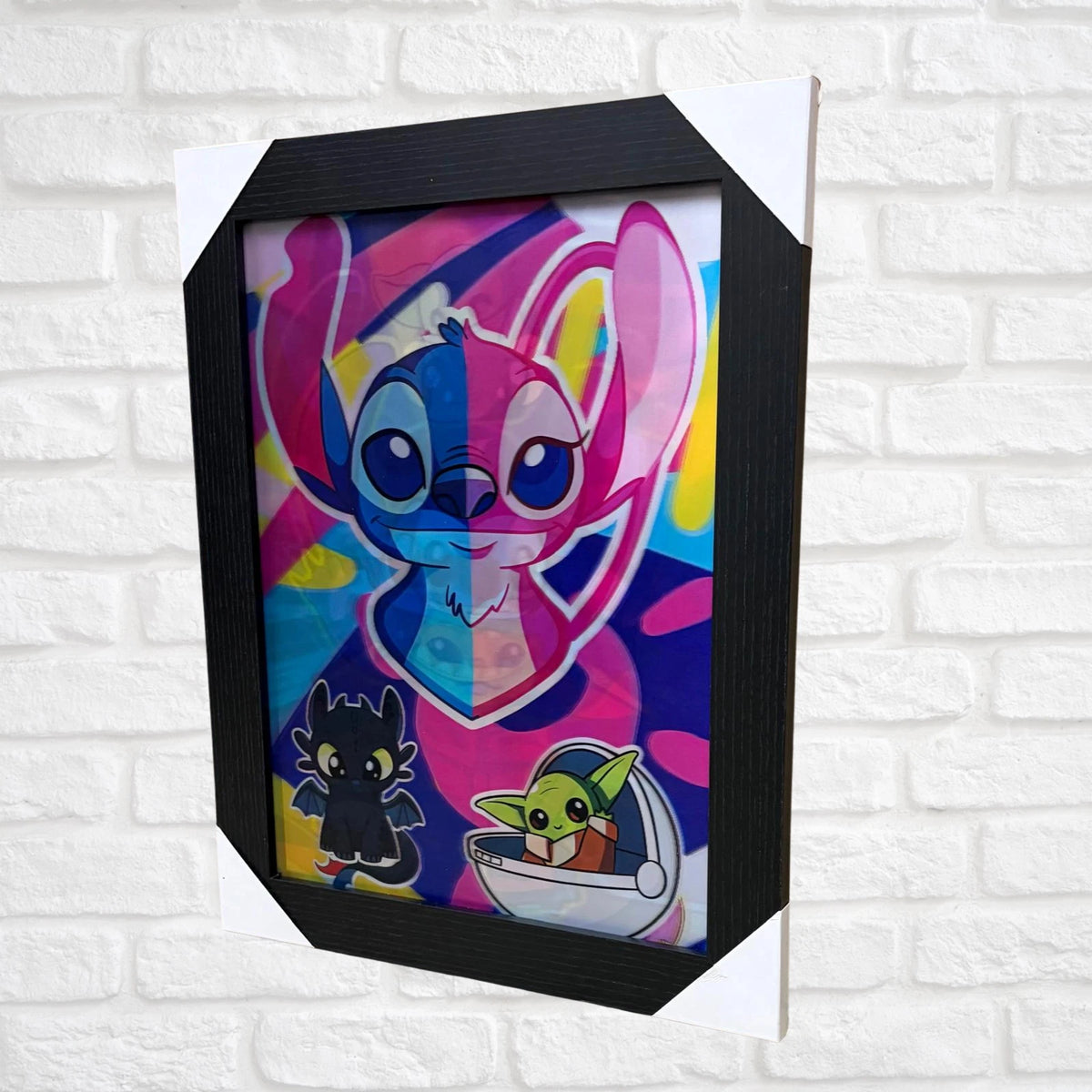 NEW DISNEY LILO & STITCH FRAMED PICTURE ARTWORK WALL ART BEDROOM DECOR GIFT UK