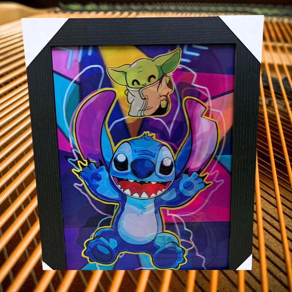 NEW DISNEY LILO & STITCH FRAMED PICTURE ARTWORK WALL ART BEDROOM DECOR GIFT UK