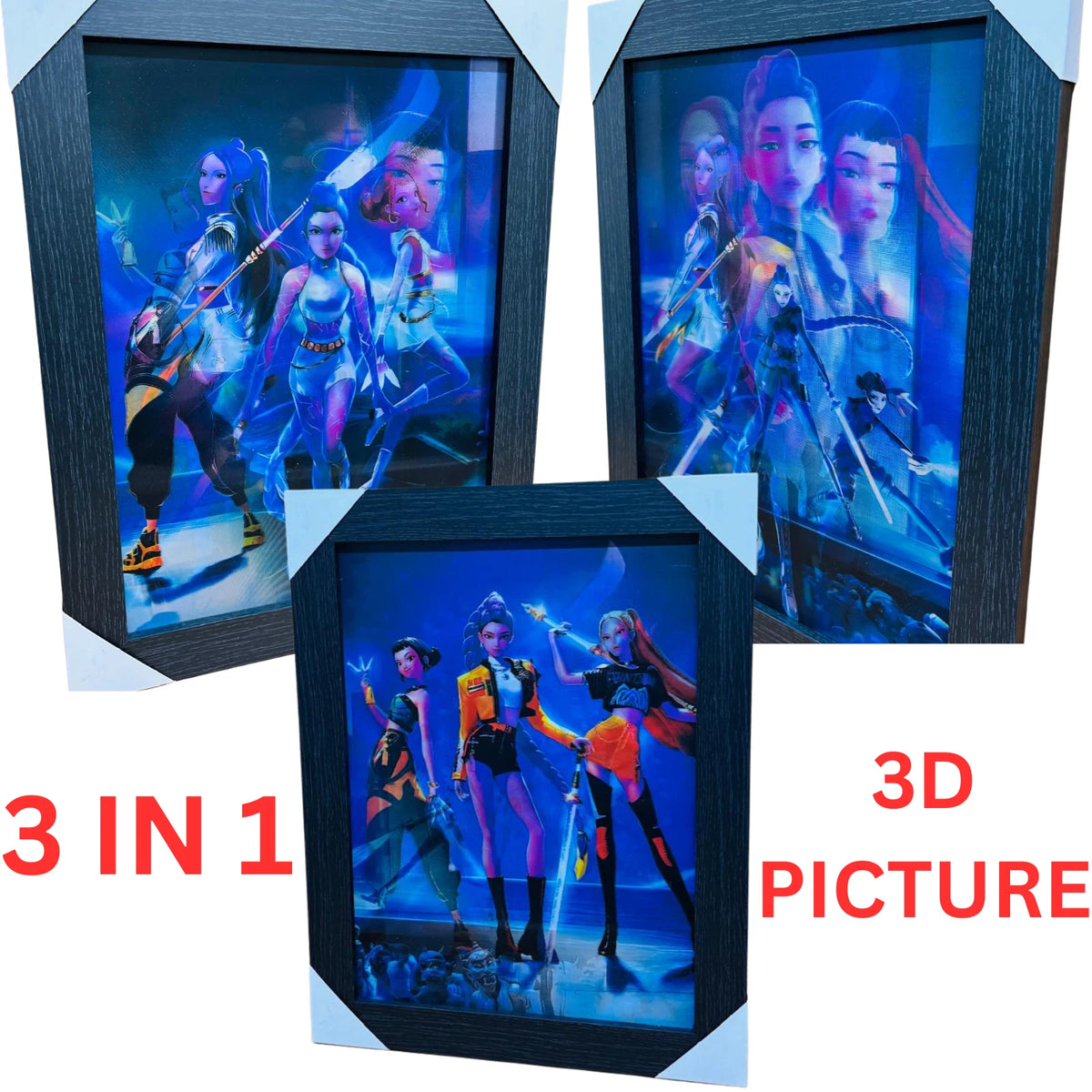 K-POP DEMON HUNTERS 3D WALL ART POSTER PRINT PICTURE FRAMED ROOM DECOR UK GIRLS