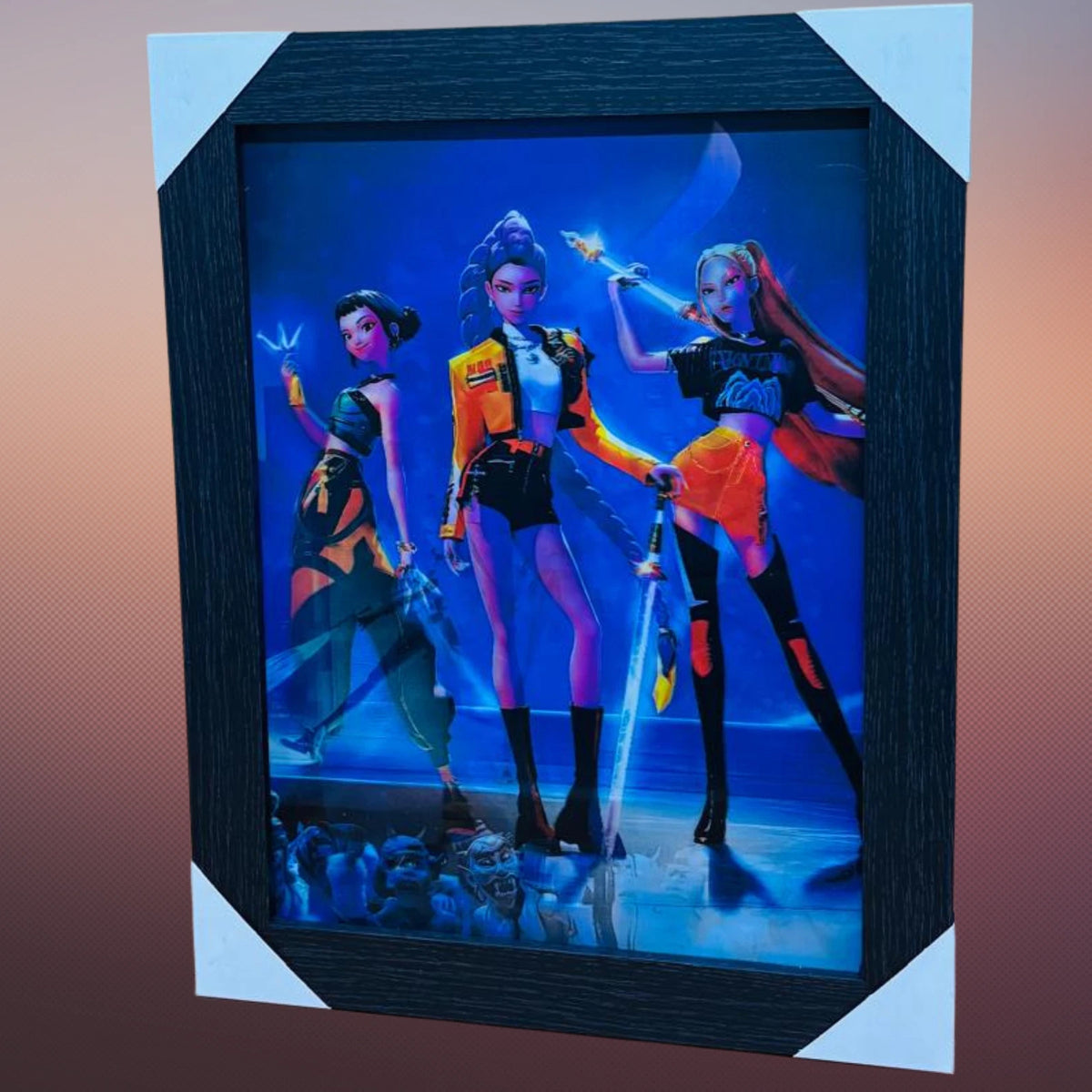K-POP DEMON HUNTERS 3D WALL ART POSTER PRINT PICTURE FRAMED ROOM DECOR UK GIRLS