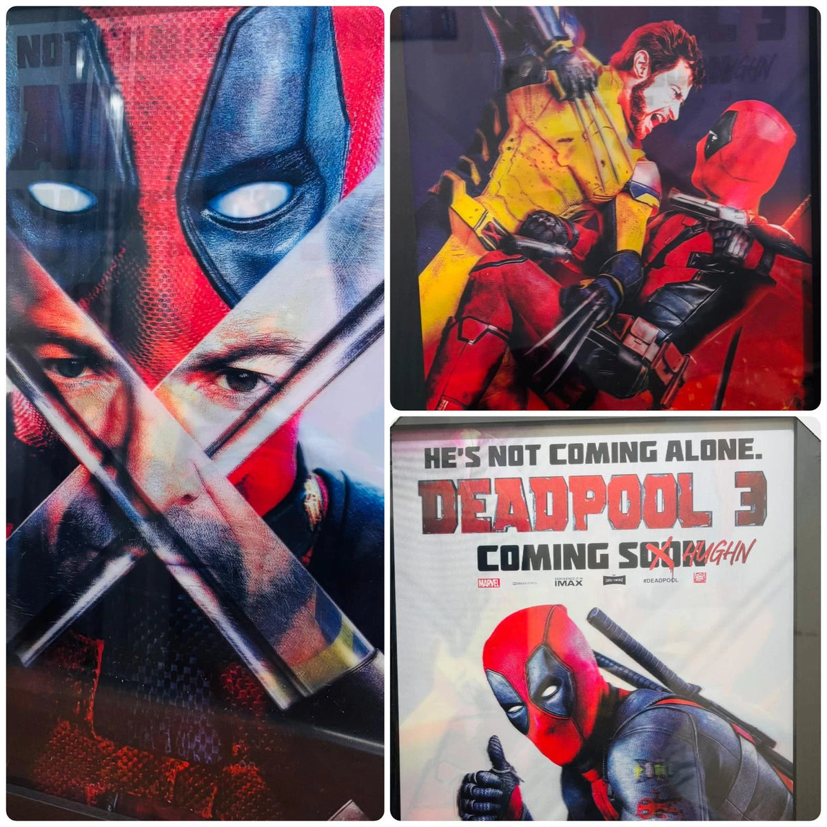 DEADPOOL 3D FRAMED PICTURE 3 IMAGES IN 1 FRAME MARVEL ANTIHERO WALL ART GIFT UK