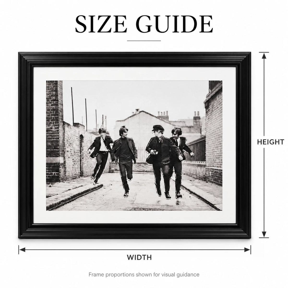 THE BEATLES FRAMED LIQUID WALL ART PICTURE 65X55CM BLACK WHITE MUSIC MEMORABILIA