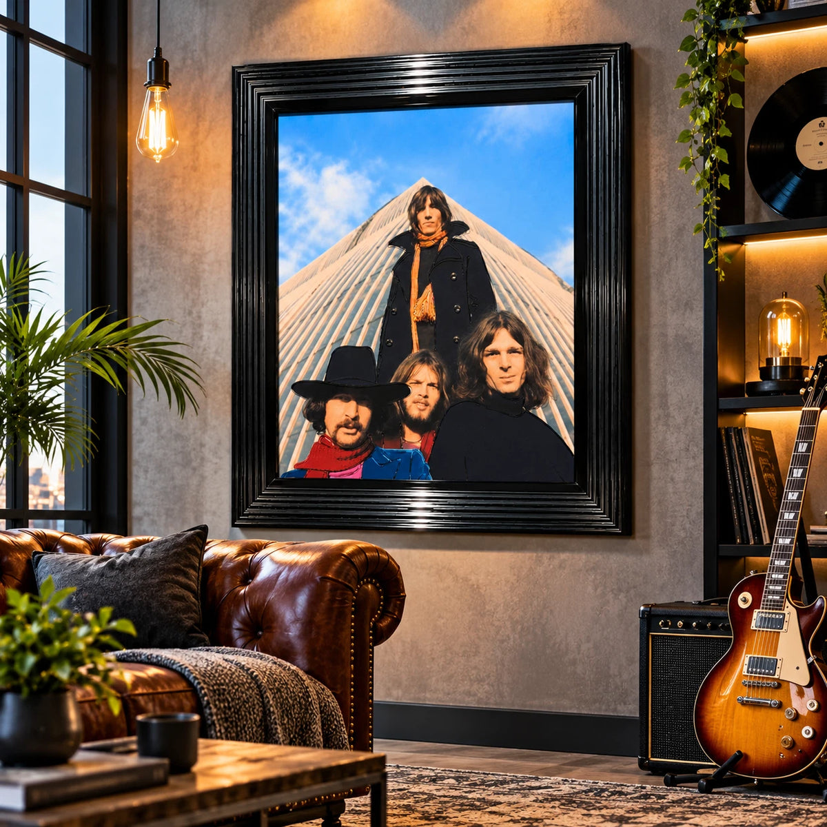 PINK FLOYD 3D LIQUID ART FRAMED PICTURE 65X55CM ROCK BAND MUSIC WALL DECOR GIFT
