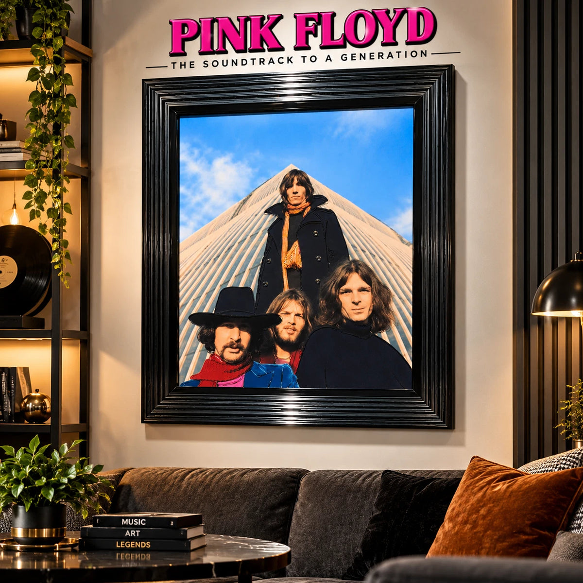 PINK FLOYD 3D LIQUID ART FRAMED PICTURE 65X55CM ROCK BAND MUSIC WALL DECOR GIFT