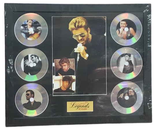 GEORGE MICHAE MEMORABILIA FRAMED PICTURE PRESENTATION DISC SET LEGENDS OF MUSIC UK STOCK