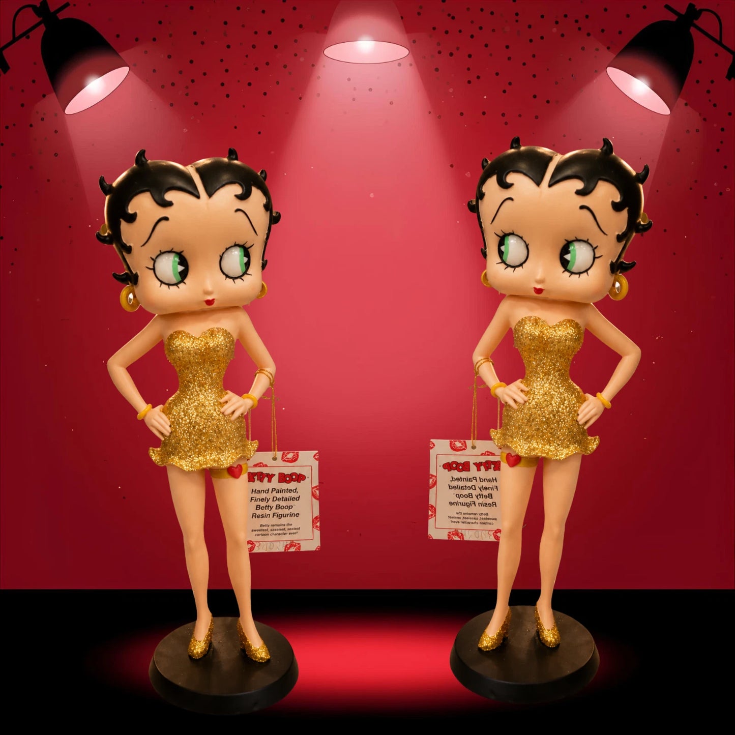 BETTY BOOP GOLD GLITTER GARTER DRESS FIGURINE VINTAGE COLLECTIBLE ORNAMENT GIFT UK STOCK