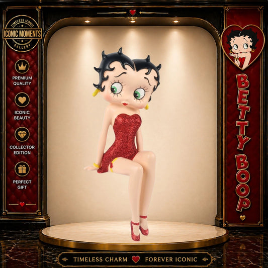 NEW BETTY BOOP SHELF SITTER RED DRESS FIGURINE VINTAGE ORNAMENT GIFT COLLECTIBLE
