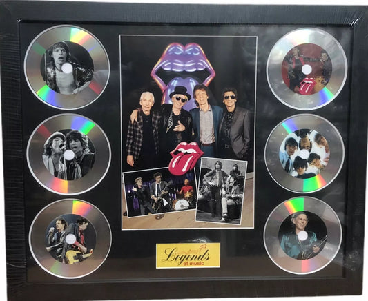 THE ROLLING STONE MEMORABILIA FRAMED PICTURE PRESENTATION DISCSET LEGENDS MUSIC UK STOCK