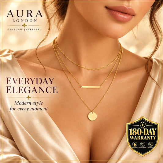 LADIES 18K GOLD PLATED PENDANT NECKLACE WATERPROOF HYPOALLERGENIC TARNISH FREE