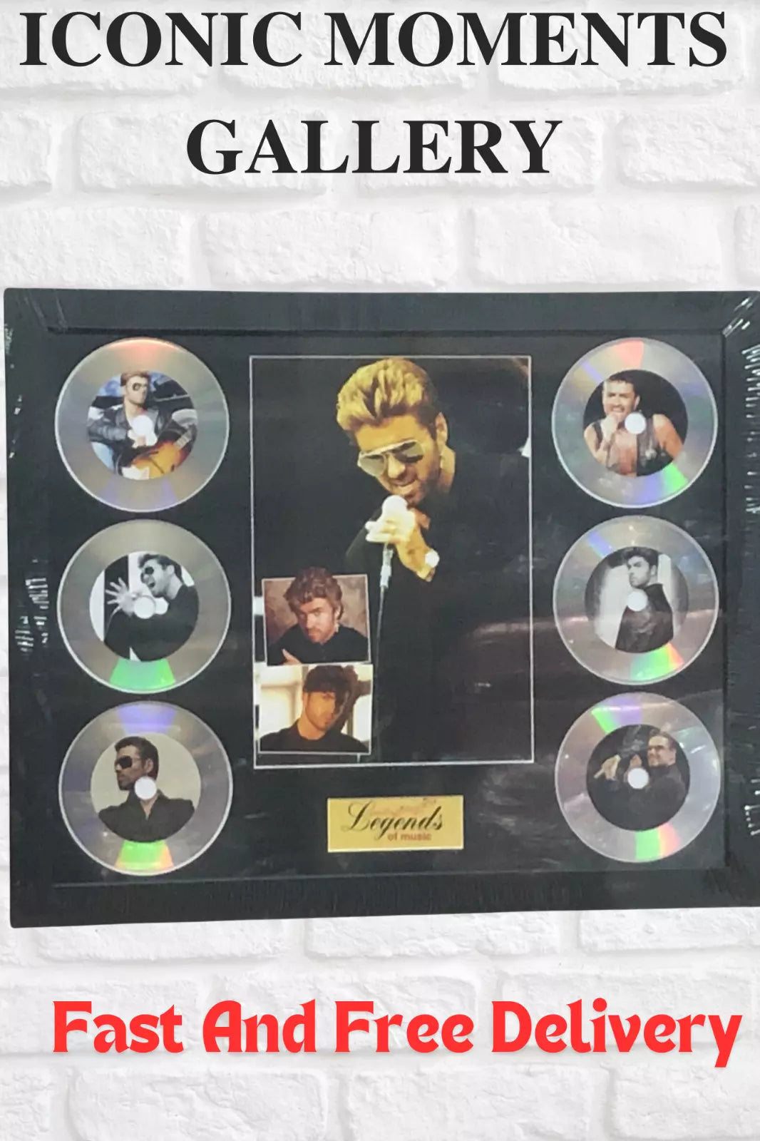 GEORGE MICHAE MEMORABILIA FRAMED PICTURE PRESENTATION DISC SET LEGENDS OF MUSIC UK STOCK
