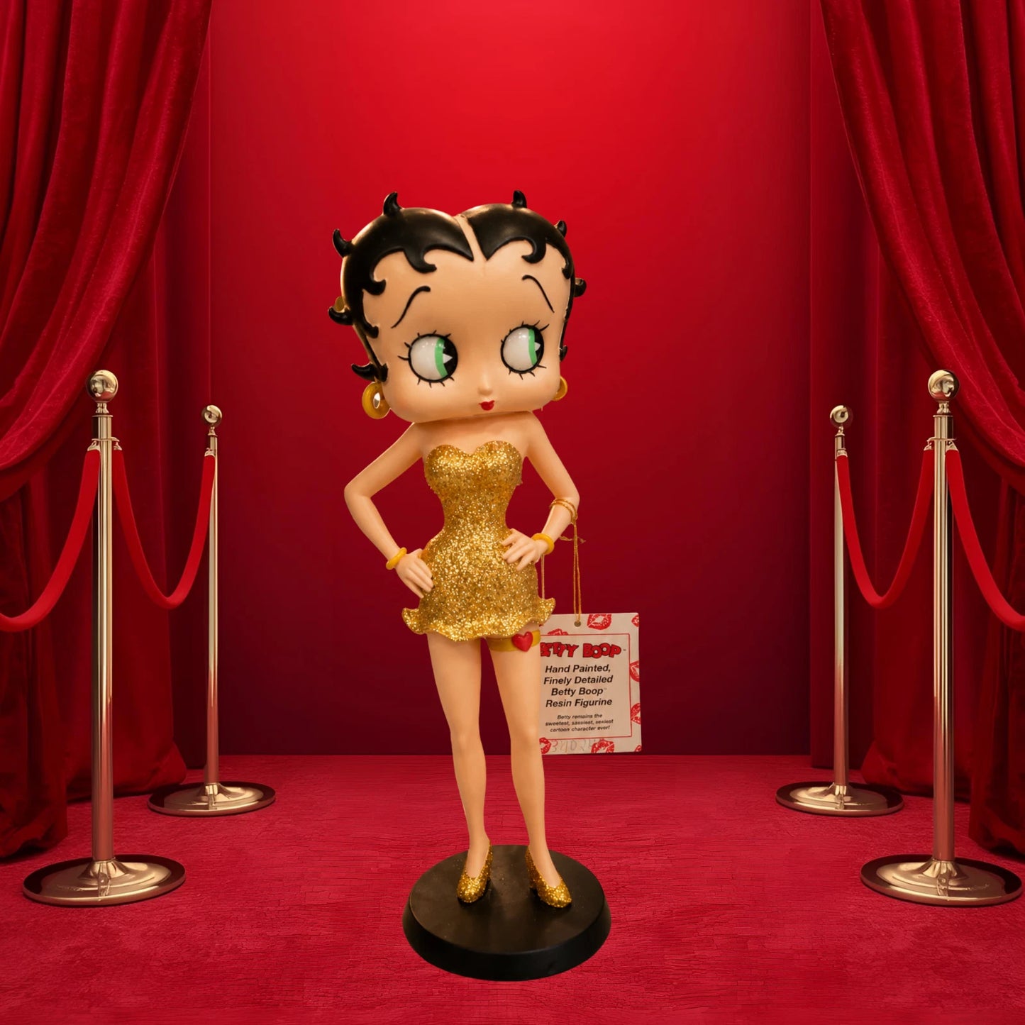 BETTY BOOP GOLD GLITTER GARTER DRESS FIGURINE VINTAGE COLLECTIBLE ORNAMENT GIFT UK STOCK