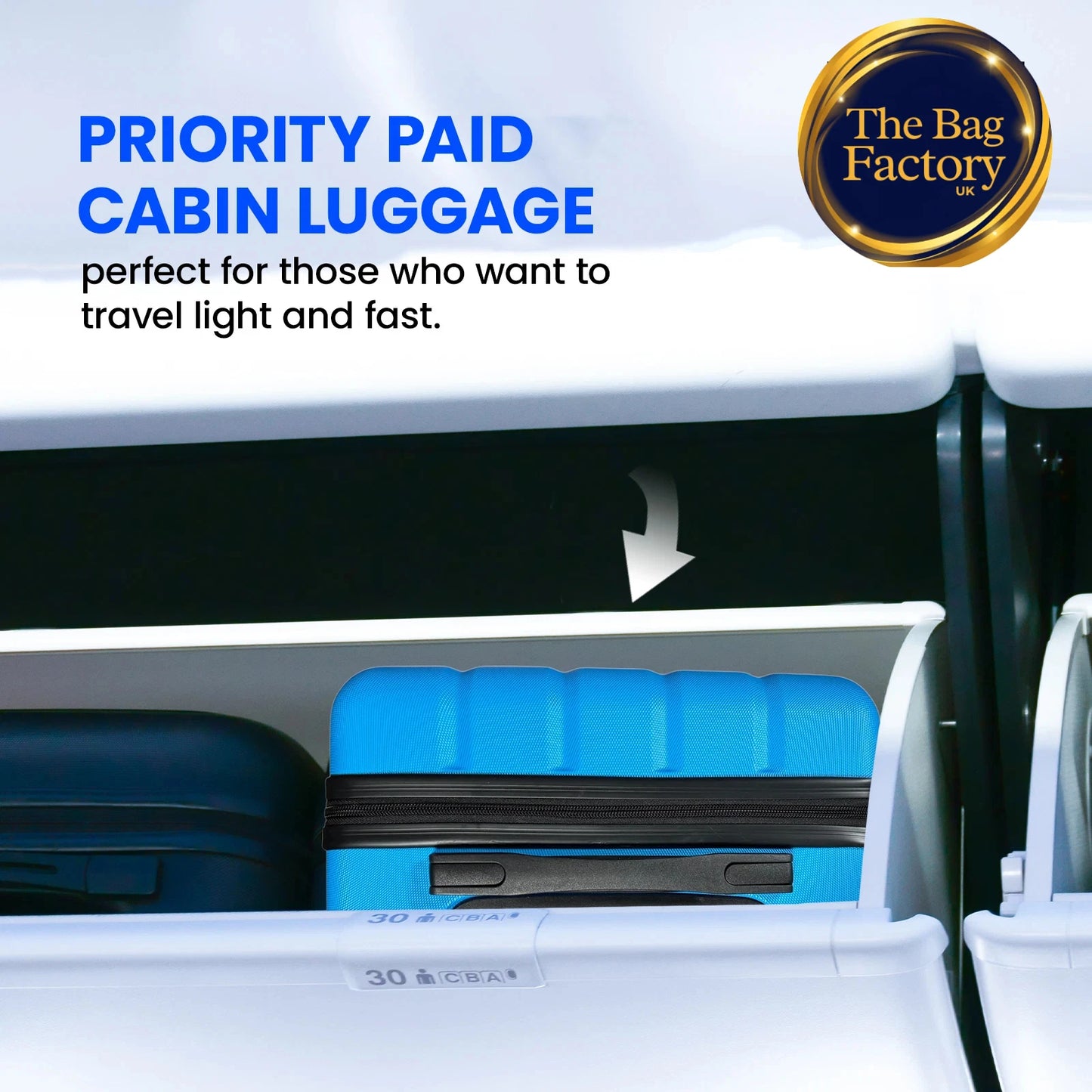 Ryanair fits 55x40x20cm Cabin ABSHardShell 4 wheel Suitcase Lightweight UK STOCK