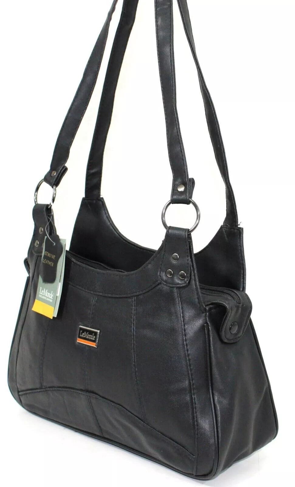WOMEN'S GENUINE REAL LEATHER ORGANISER SHOULDER BAG WITH MULTI POCKETS HANDBAG UK STOCK