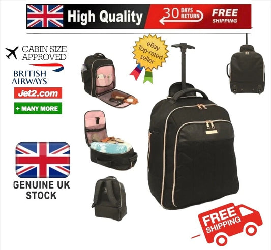 CABIN APPROVED WHEELED RUCKSACK | TRAVEL LAPTOP BAG, ROLLING BACKPACK, HOLDAL UK
