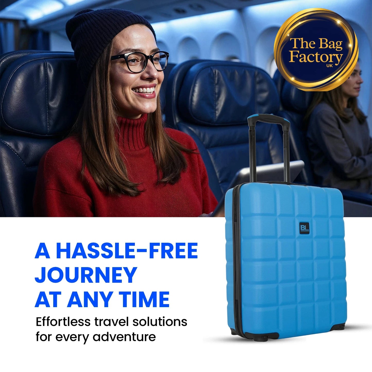 Ryanair fits 55x40x20cm Cabin ABSHardShell 4 wheel Suitcase Lightweight UK STOCK