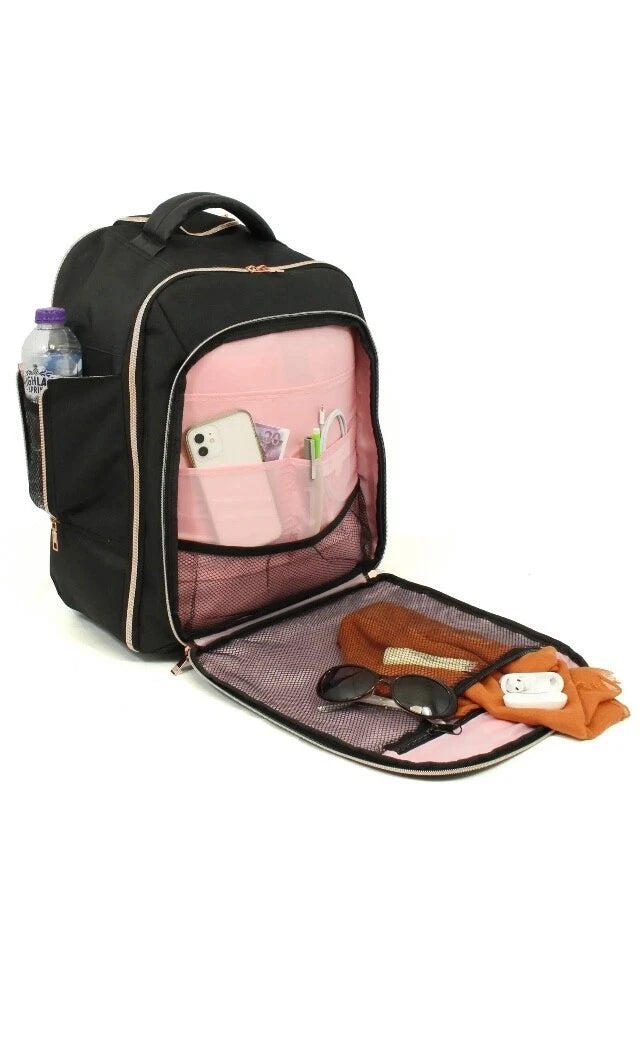 CABIN APPROVED WHEELED RUCKSACK | TRAVEL LAPTOP BAG, ROLLING BACKPACK, HOLDAL UK