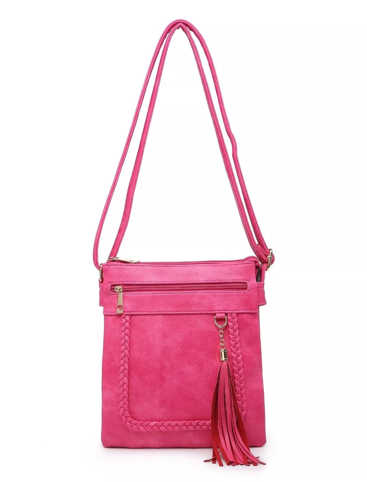 BOUTIQUE VEGAN LEATHER CROSSBODY BAG WOMEN'S TASSELS SHOULDER HANDBAG UK STOCK