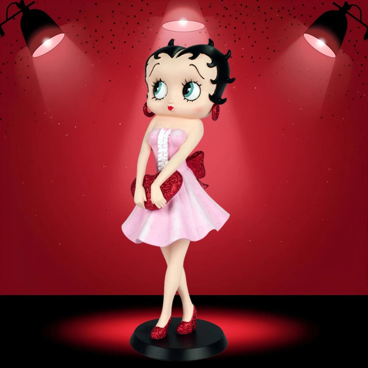 NEW BETTY BOOP HOLDING RED HEART FIGURINE 32CM VINTAGE ORNAMENT GIFT UK STOCK