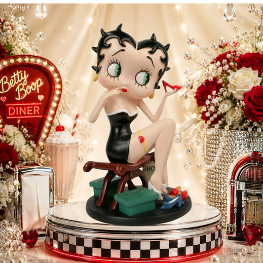 NEW BETTY BOOP FITTING SHOES BLACK DRESS FIGURINE VINTAGE ORNAMENT GIFT DECOR UK STOCK