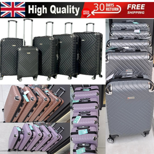 HardShell Suitcase 8 Wheel 360° Spinner ABS Luggage Trolley Bag Cabin to XLarge