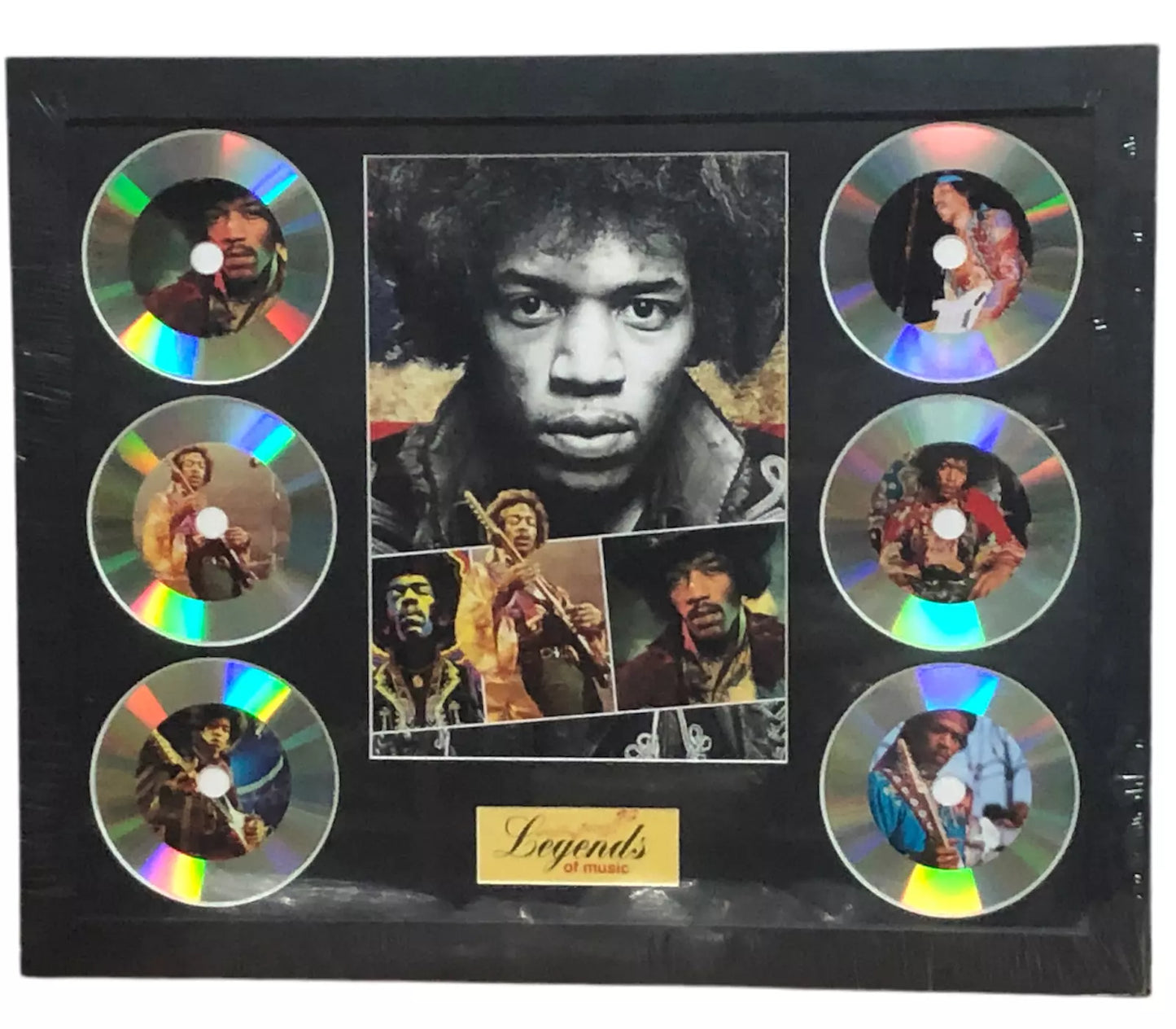 JIMI HENDRIX MEMORABILIA FRAMED PICTURE PRESENTATION DISC SET LEGENDS OF MUSIC UK STOCK
